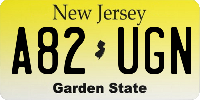 NJ license plate A82UGN