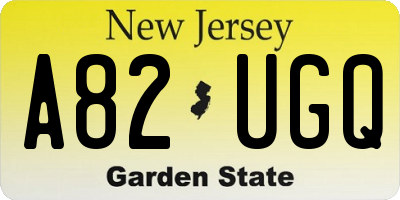 NJ license plate A82UGQ