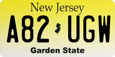 NJ license plate A82UGW