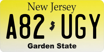 NJ license plate A82UGY