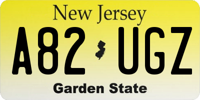 NJ license plate A82UGZ