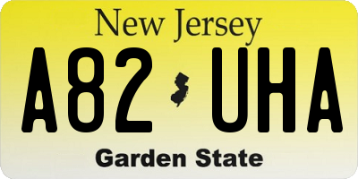 NJ license plate A82UHA