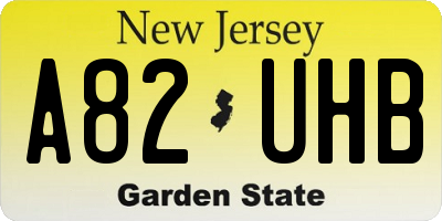 NJ license plate A82UHB