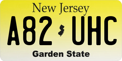 NJ license plate A82UHC