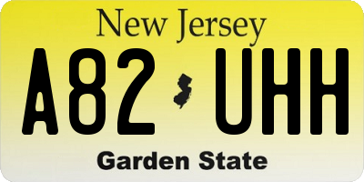 NJ license plate A82UHH