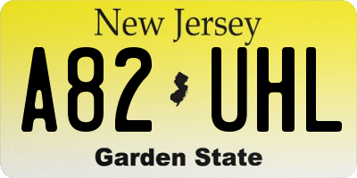 NJ license plate A82UHL