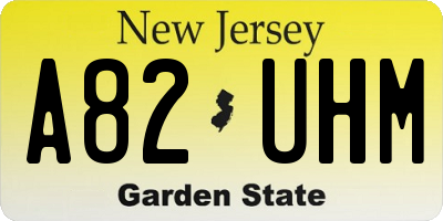 NJ license plate A82UHM