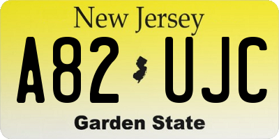 NJ license plate A82UJC