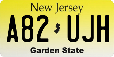 NJ license plate A82UJH