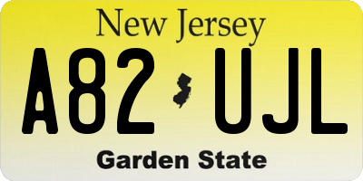 NJ license plate A82UJL