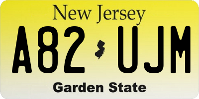 NJ license plate A82UJM