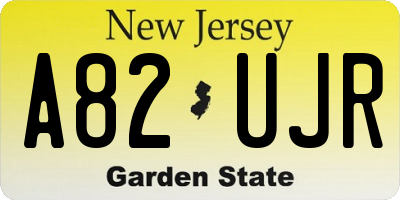 NJ license plate A82UJR