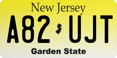 NJ license plate A82UJT
