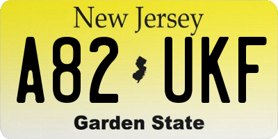 NJ license plate A82UKF