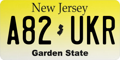 NJ license plate A82UKR