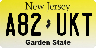 NJ license plate A82UKT