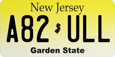 NJ license plate A82ULL