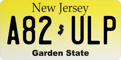 NJ license plate A82ULP