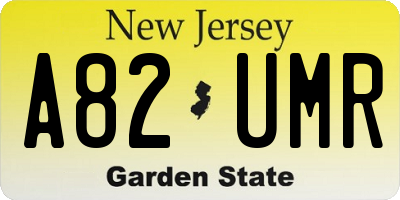 NJ license plate A82UMR