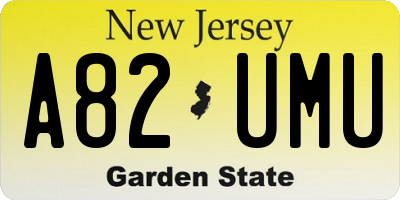 NJ license plate A82UMU