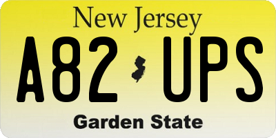 NJ license plate A82UPS