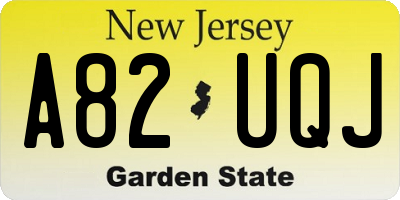 NJ license plate A82UQJ