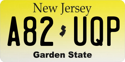 NJ license plate A82UQP