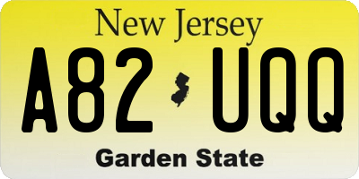 NJ license plate A82UQQ