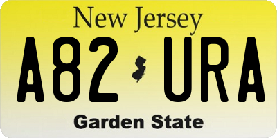 NJ license plate A82URA