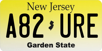 NJ license plate A82URE