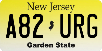 NJ license plate A82URG