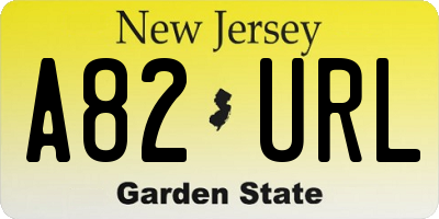 NJ license plate A82URL