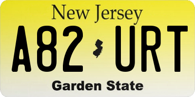 NJ license plate A82URT