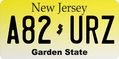 NJ license plate A82URZ