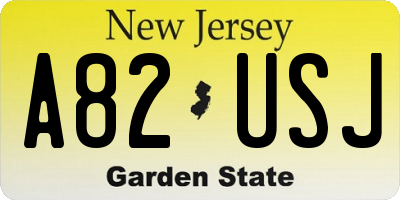 NJ license plate A82USJ