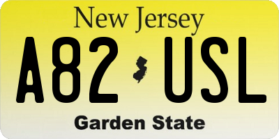NJ license plate A82USL