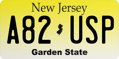 NJ license plate A82USP