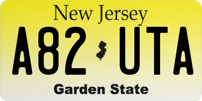 NJ license plate A82UTA