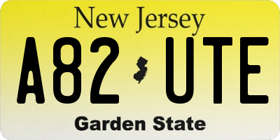NJ license plate A82UTE