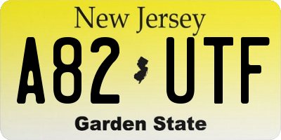 NJ license plate A82UTF