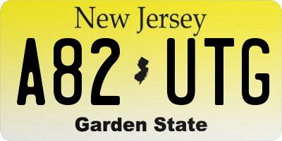 NJ license plate A82UTG