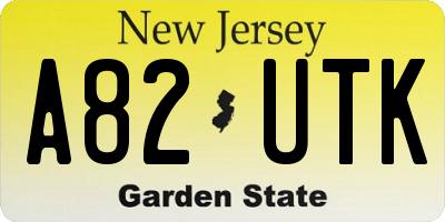NJ license plate A82UTK