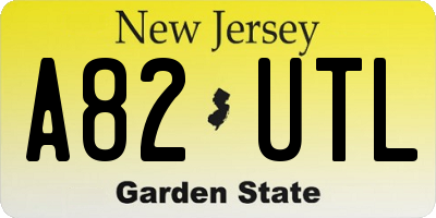 NJ license plate A82UTL