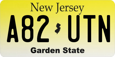 NJ license plate A82UTN