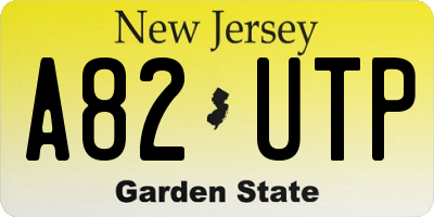 NJ license plate A82UTP