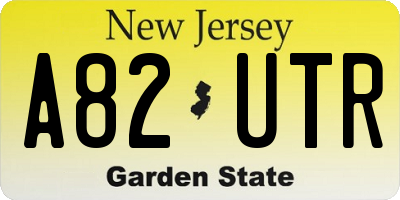 NJ license plate A82UTR