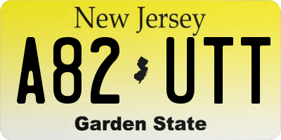 NJ license plate A82UTT