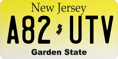 NJ license plate A82UTV