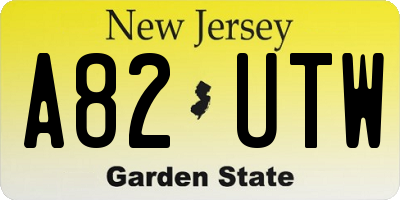 NJ license plate A82UTW