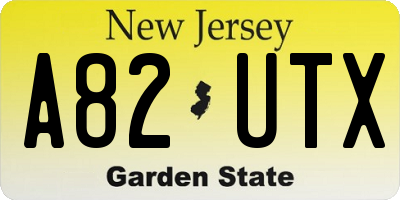 NJ license plate A82UTX